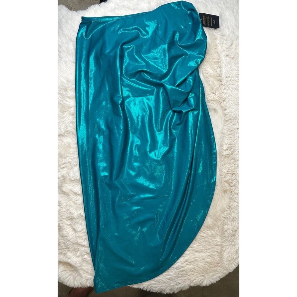 Honey Birdette ZIVA🩵 Blue Metallic Swim Cover Up Skirt Small - Picture 3 of 4